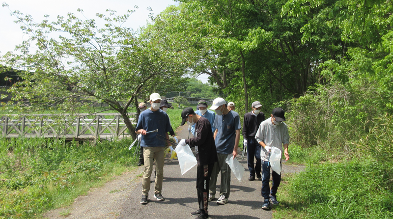 【さくらこぶし】　上野沼の清掃活動